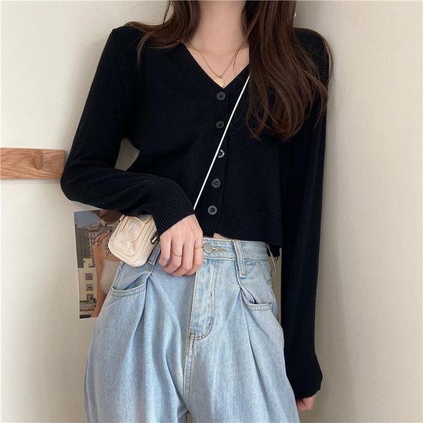 women's knits & tees short v-neck sweater early autumn thin 2021 slim long sleeved cardigan coat, White
women's knits & tees short v-neck sweater early autumn thin 2021 slim long sleeved cardigan coat, White