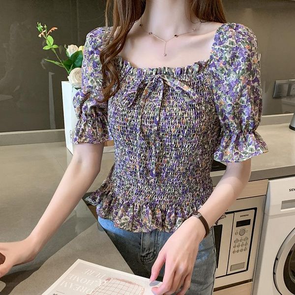women's blouses & shirts real s 2021 summer korean one line collar waist show slim floral chiffon shirt short sleeve, White
women's blouses & shirts real s 2021 summer korean one line collar waist show slim floral chiffon shirt short sleeve, White