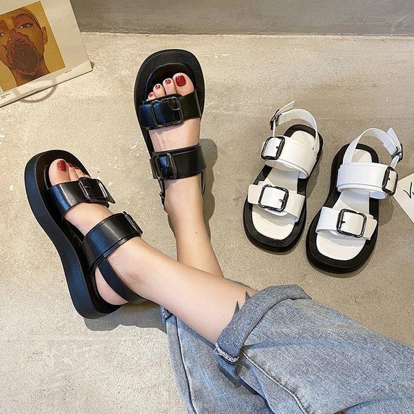 sandals med medium fabric pu slides rubber, Black