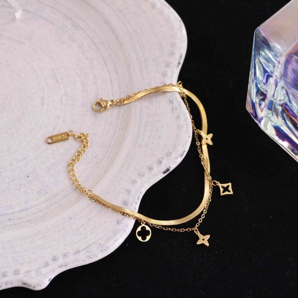 design jewelry decorated titanium steel hollowed out old flower blade chain double layer bracelet korean version personalized smart lady sty, Black
design jewelry decorated titanium steel hollowed out old flower blade chain double layer bracelet korean version personalized smart lady sty, Black