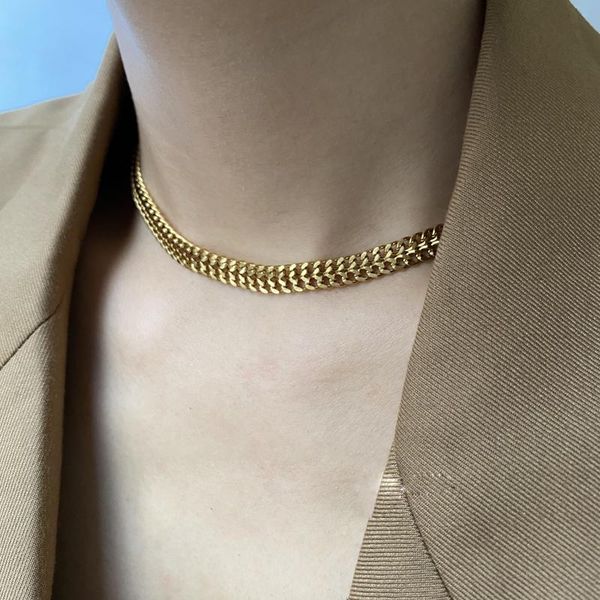 chokers 316l stainless steel fashion flat choker necklace for women elegant simple jewelry 2021, Golden;silver
chokers 316l stainless steel fashion flat choker necklace for women elegant simple jewelry 2021, Golden;silver
