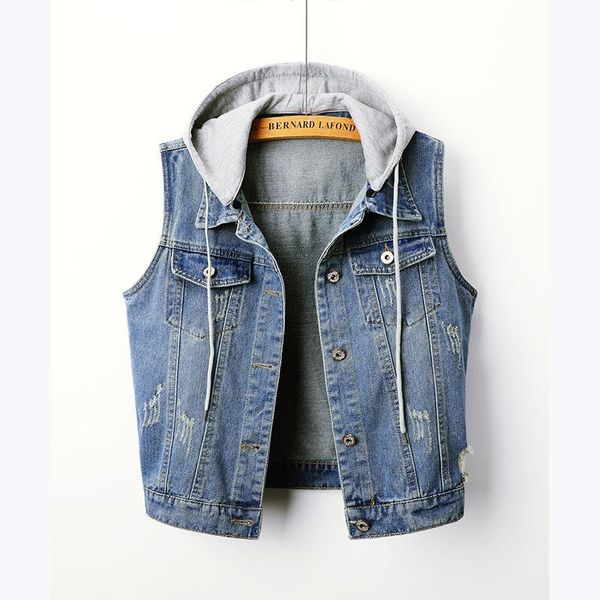 women's vests 1061 arrival denim vest women spring fashion large size sleeveless hooded jacket streetwear casual cool vintage female co, Black;white
women's vests 1061 arrival denim vest women spring fashion large size sleeveless hooded jacket streetwear casual cool vintage female co, Black;white