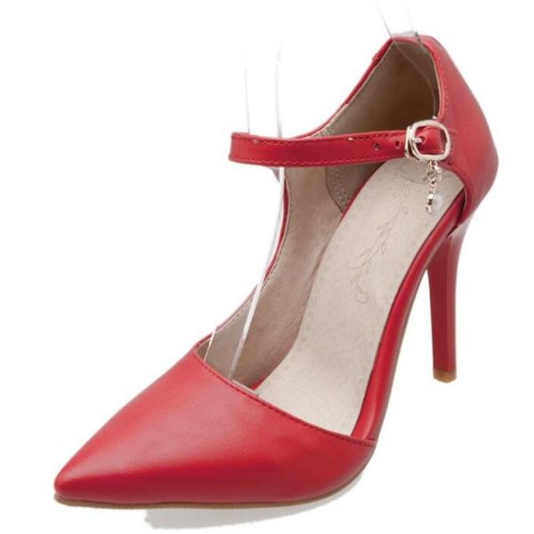 dress shoes stiletto large size women's pumps hollow buckle sandals thin high heel pointed toes red wedding shallow women, Black
dress shoes stiletto large size women's pumps hollow buckle sandals thin high heel pointed toes red wedding shallow women, Black