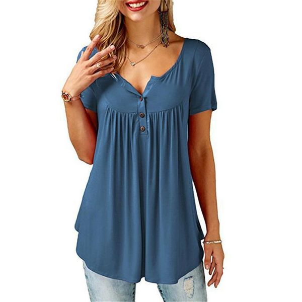 women's t-shirt 2021 summer women short sleeve v neck loose t shirt casual pleated tee camiseta feminina, White
women's t-shirt 2021 summer women short sleeve v neck loose t shirt casual pleated tee camiseta feminina, White
