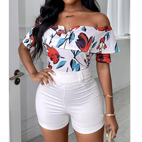 women's tracksuits 2021 fashion printing one-word collar strapless ruffled raglan short sleeve + shorts two-piece set women casual trac, Gray
women's tracksuits 2021 fashion printing one-word collar strapless ruffled raglan short sleeve + shorts two-piece set women casual trac, Gray