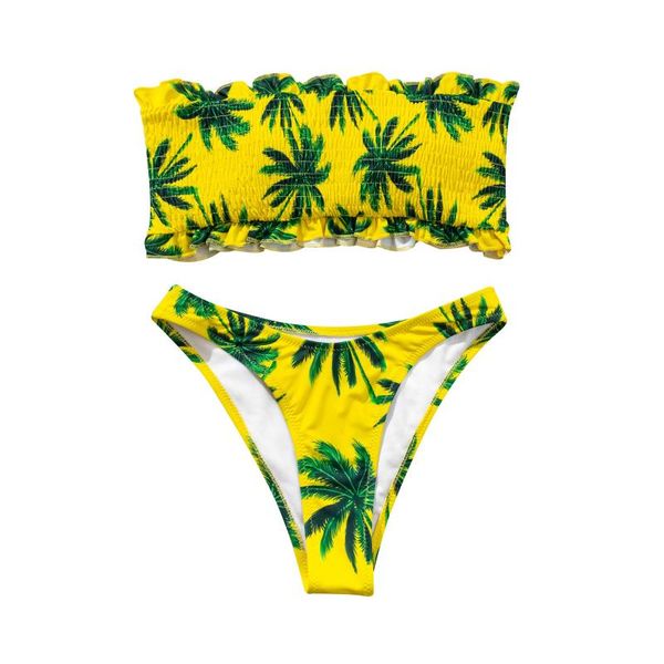 women's swimwear bikinis cocoa palm tree printed strapless bikini set lace up high waist swimsuit padded bathing suit two-piece meisje, White;black
women's swimwear bikinis cocoa palm tree printed strapless bikini set lace up high waist swimsuit padded bathing suit two-piece meisje, White;black