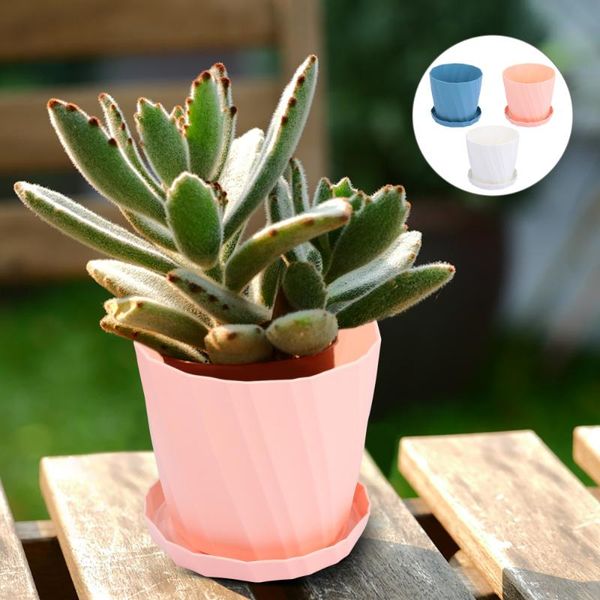 planters & pots 3pcs plant home garden planting round flowerpots with saucers