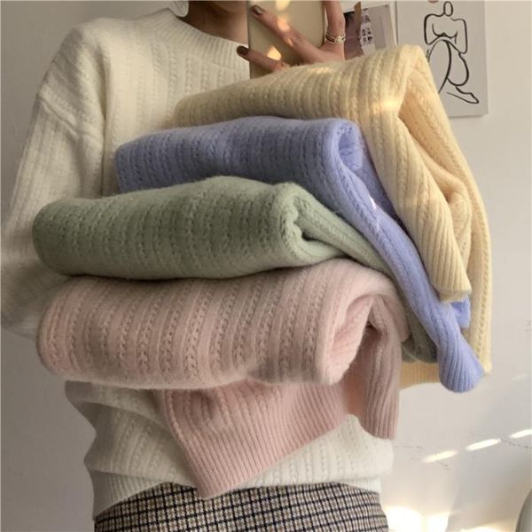 women's knits & tees elegant solid pullover sweater women 2021 autumn winter korean chic loose all-match thin long sleeve knitted casua, White
women's knits & tees elegant solid pullover sweater women 2021 autumn winter korean chic loose all-match thin long sleeve knitted casua, White