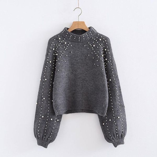 women's sweaters pearl turtleneck winter knitted sweater women lantern sleeve loose gray pullover female soft warm autumn casual jumper, White;black
women's sweaters pearl turtleneck winter knitted sweater women lantern sleeve loose gray pullover female soft warm autumn casual jumper, White;black