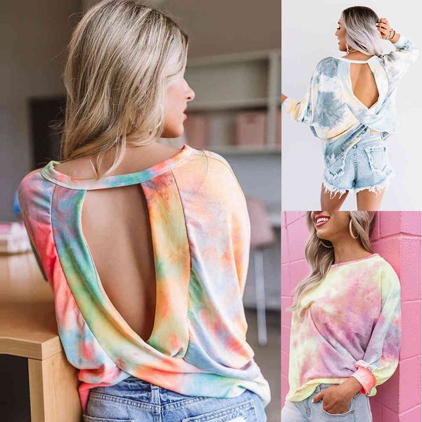 women's hoodies & sweatshirts backless women autumn casual o neck long sleeve tie dyed print pullover loose patchwork female f3ap, Black
women's hoodies & sweatshirts backless women autumn casual o neck long sleeve tie dyed print pullover loose patchwork female f3ap, Black