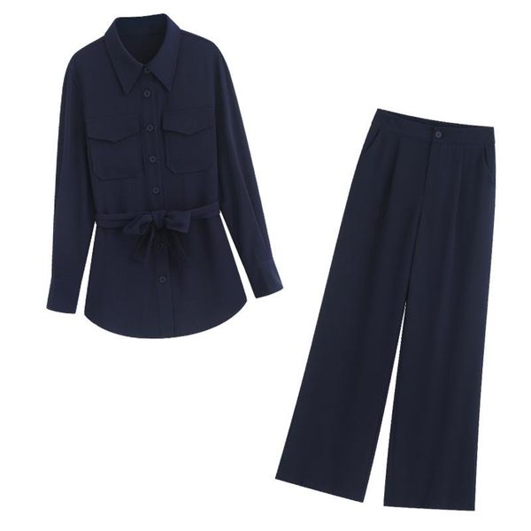 women's two piece pants 2021 early autumn shirt with wide leg two-piece set for women, White
women's two piece pants 2021 early autumn shirt with wide leg two-piece set for women, White