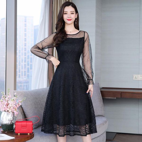 casual dresses autumn chic plus size lace dress woman long sleeve hollow out vintage 5xl black red party vestidos, Black;gray
casual dresses autumn chic plus size lace dress woman long sleeve hollow out vintage 5xl black red party vestidos, Black;gray