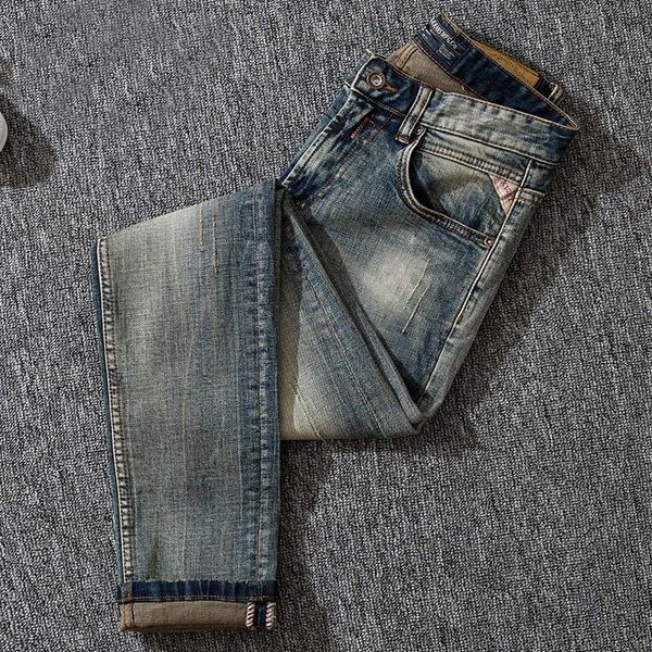 italian style fashion men jeans slim fit retro washed elastic vintage classical pants ly designer men's, Blue
italian style fashion men jeans slim fit retro washed elastic vintage classical pants ly designer men's, Blue