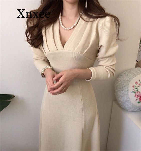 casual dresses elegant 2021 winter spring simple solid women sweater dress v-neck long sleeve elastic slim waist knit female, Black;gray
casual dresses elegant 2021 winter spring simple solid women sweater dress v-neck long sleeve elastic slim waist knit female, Black;gray