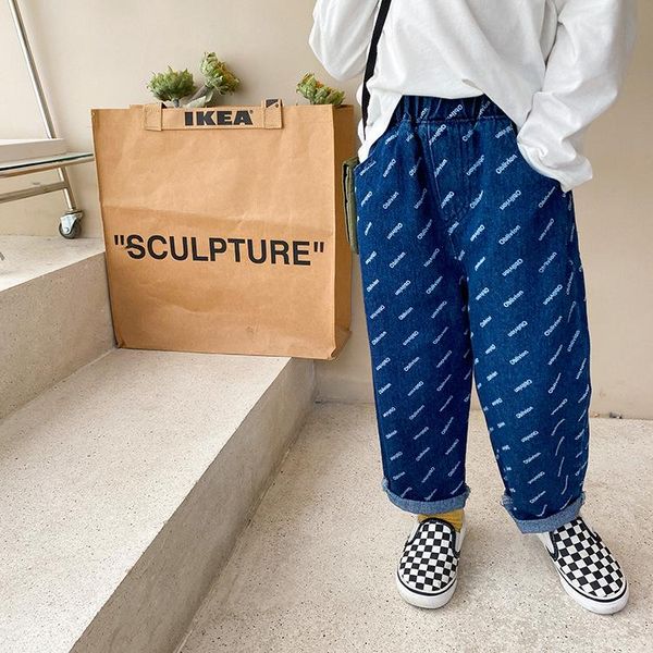 jeans boys autumn 2021 fashion letter full printing children loose casual denim pants, Blue
jeans boys autumn 2021 fashion letter full printing children loose casual denim pants, Blue