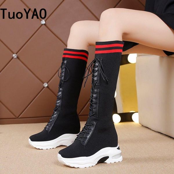 boots spring women knee high wedges heels 8cm platform lace up long 2021 autumn mesh sneakers motorcycle, Black
boots spring women knee high wedges heels 8cm platform lace up long 2021 autumn mesh sneakers motorcycle, Black