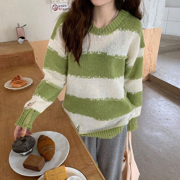 women's sweaters korean vintage knitted sweater women o-neck long sleeve casual knitwear ripped hole jumpers streetwear loose harajuku, White;black
women's sweaters korean vintage knitted sweater women o-neck long sleeve casual knitwear ripped hole jumpers streetwear loose harajuku, White;black