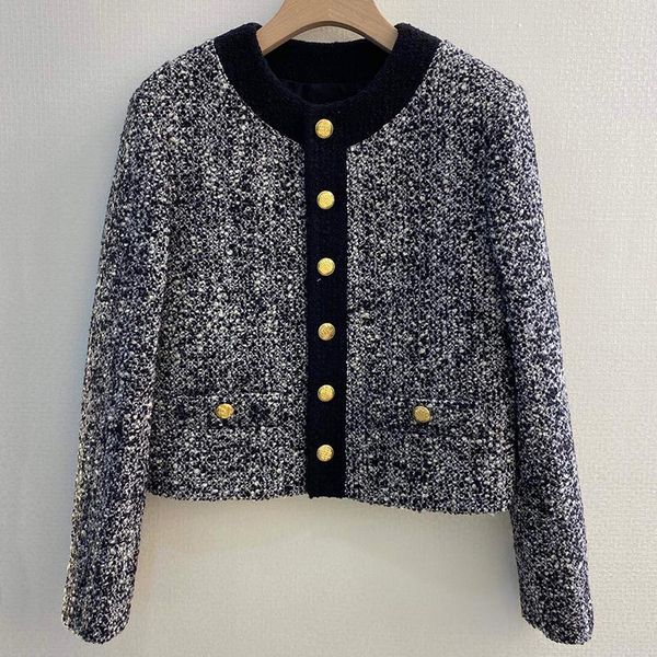 women's jackets 2021 autumn winter runway vintage contrast black flecked tweed jacket women 84% wool o-neck fashion short coat, Black;brown
women's jackets 2021 autumn winter runway vintage contrast black flecked tweed jacket women 84% wool o-neck fashion short coat, Black;brown