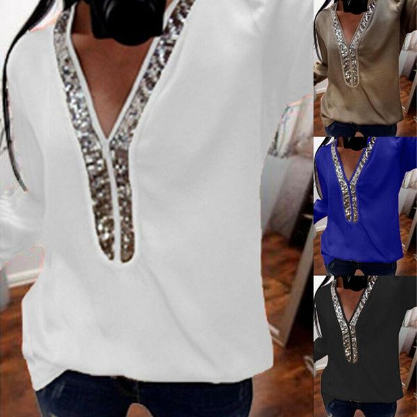 women's blouses & shirts women blouse autumn long sleeve ladies v neck office ol work loose shirt streetwear blusa feminina plus size, White
women's blouses & shirts women blouse autumn long sleeve ladies v neck office ol work loose shirt streetwear blusa feminina plus size, White