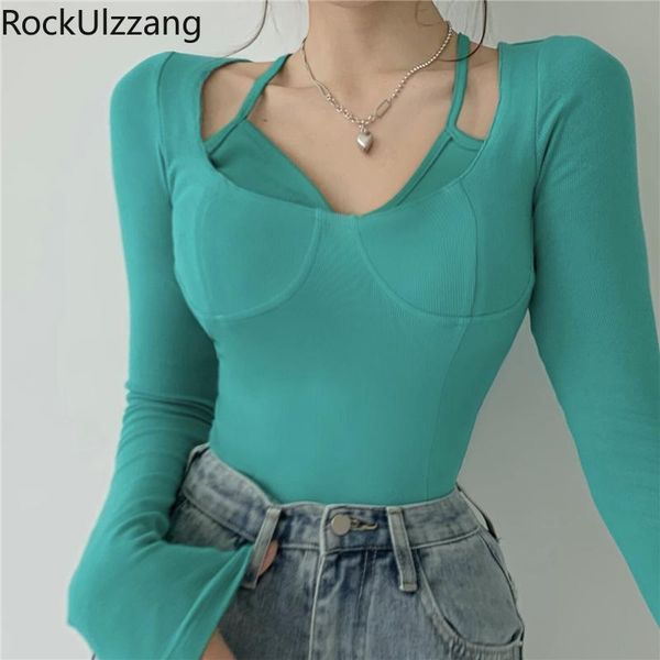 patchwork look two piece style strap cut hollow aesthetic bandage long sleeve solid t-shirt women t shirt fashion fall women's, White
patchwork look two piece style strap cut hollow aesthetic bandage long sleeve solid t-shirt women t shirt fashion fall women's, White