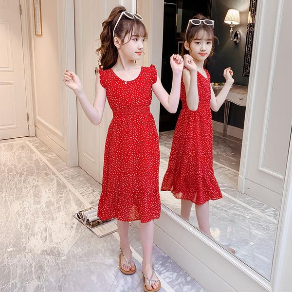 girl's dresses children's chiffon polka dot girls dress red color summer thin soft comfortable beach princess korean kids casual, Red;yellow
girl's dresses children's chiffon polka dot girls dress red color summer thin soft comfortable beach princess korean kids casual, Red;yellow