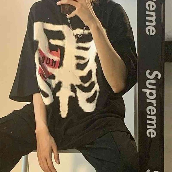 women's t-shirt korean women's skeleton t-shirt y2k, black oversized t-shirt, harajuku antique coat, gothic clothing, White
women's t-shirt korean women's skeleton t-shirt y2k, black oversized t-shirt, harajuku antique coat, gothic clothing, White