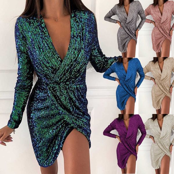 green sequined club dress split long sleeve mini spring women dresses elegant plus size 5xl party short vestido femme 210526, Black;gray
green sequined club dress split long sleeve mini spring women dresses elegant plus size 5xl party short vestido femme 210526, Black;gray