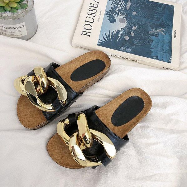 slippers gold chain sandals platform slides women summer flat thick sole open toe casual ladies shoes, Black
slippers gold chain sandals platform slides women summer flat thick sole open toe casual ladies shoes, Black