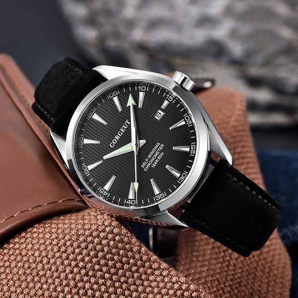 corgeut automatic clock mechanical men leather miyota watches sapphire waterproof sport casual men's wrist watch wristwatches, Slivery;brown
corgeut automatic clock mechanical men leather miyota watches sapphire waterproof sport casual men's wrist watch wristwatches, Slivery;brown
