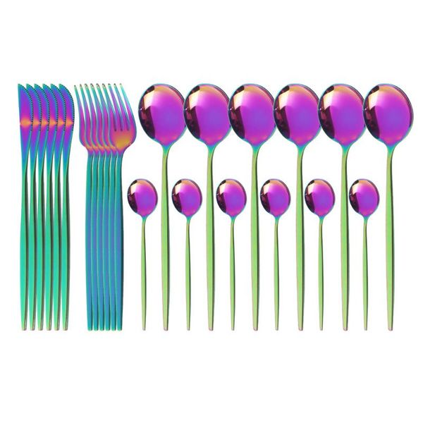dinnerware sets 24pcs/set stainless steel dinner rainbow set knife fork coffee spoon cutlery kitchen tableware silverware
dinnerware sets 24pcs/set stainless steel dinner rainbow set knife fork coffee spoon cutlery kitchen tableware silverware