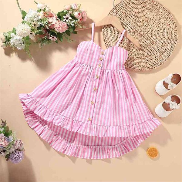 summer girls dress cute strap single breasted pink striped vestidos 12m-5t 210629, Red;yellow
summer girls dress cute strap single breasted pink striped vestidos 12m-5t 210629, Red;yellow