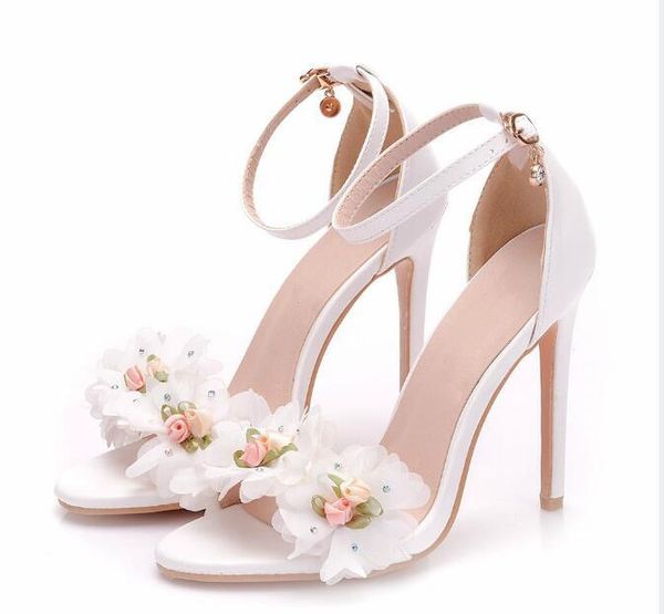 sweet flower high heel sandals woman white one word buckle shoes thin heels fish mouth womens wedding party, Black
sweet flower high heel sandals woman white one word buckle shoes thin heels fish mouth womens wedding party, Black