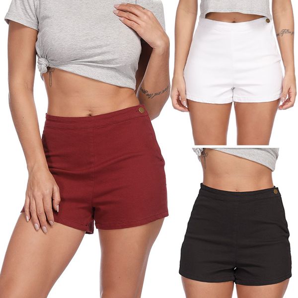 women's shorts 2021 jeans slim high rise buttocks button pants side zipper denim, White;black
women's shorts 2021 jeans slim high rise buttocks button pants side zipper denim, White;black