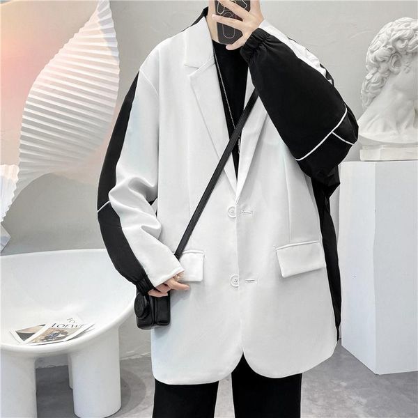 men's suits & blazers 2021 color stitching suit jackets fashion retro style coats western-style clothes streetwear lapel collar outerwe, White;black
men's suits & blazers 2021 color stitching suit jackets fashion retro style coats western-style clothes streetwear lapel collar outerwe, White;black