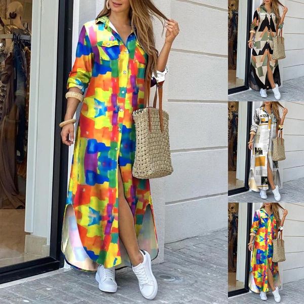 casual dresses 2021 vintage print dress women fashion shirt-style button ladies big size loose home, Black;gray
casual dresses 2021 vintage print dress women fashion shirt-style button ladies big size loose home, Black;gray