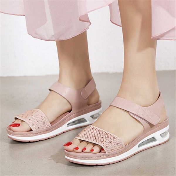 sandals summer fashion women platform wedge rhinestone open toe soft comfortable air cushion casual ladies shoes, Black
sandals summer fashion women platform wedge rhinestone open toe soft comfortable air cushion casual ladies shoes, Black