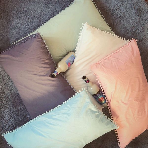 home textile wool ball all cotton wash pillow case pure color simple 
home textile wool ball all cotton wash pillow case pure color simple