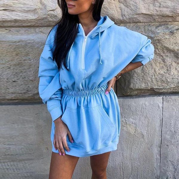 casual dresses autumn winter dress women's elastic waist long sleeve hooded blue pink a line mini pocket warm clothing, Black;gray
casual dresses autumn winter dress women's elastic waist long sleeve hooded blue pink a line mini pocket warm clothing, Black;gray