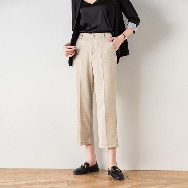 women's pants & capris imitation lien high waisted wide leg female 2021 spring fall loose ankle length casual trousers ol wear, Black;white
women's pants & capris imitation lien high waisted wide leg female 2021 spring fall loose ankle length casual trousers ol wear, Black;white