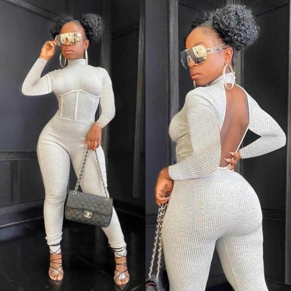 women's jumpsuits & rompers thick knitted ribbed women turtleneck backless gray autumn winter fashion elastic bodycon female jumpsuit, Black;white
women's jumpsuits & rompers thick knitted ribbed women turtleneck backless gray autumn winter fashion elastic bodycon female jumpsuit, Black;white