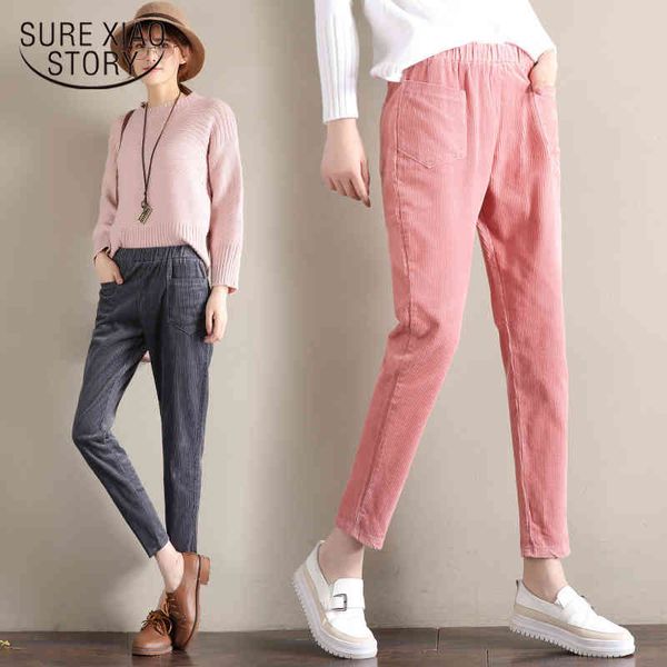 korean corduroy 5xl plus size straight harem autumn winter high waist pants women trousers pantalon 11585 210415, Black;white 
korean corduroy 5xl plus size straight harem autumn winter high waist pants women trousers pantalon 11585 210415, Black;white