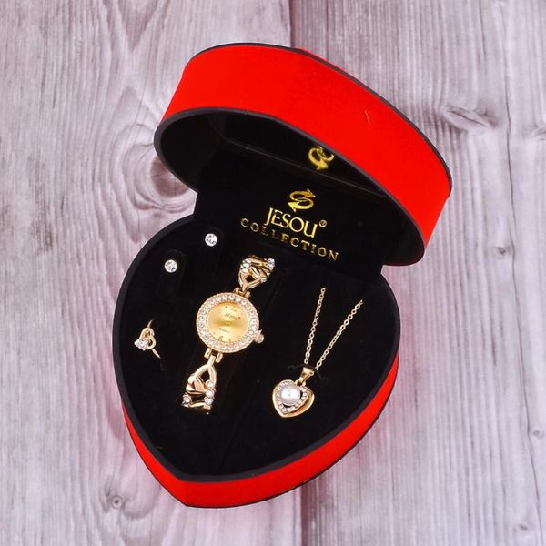 wristwatches women bracelet watch set gold crystal design necklace earrings ring female jewelry quartz gifts for valentine, Slivery;brown
wristwatches women bracelet watch set gold crystal design necklace earrings ring female jewelry quartz gifts for valentine, Slivery;brown