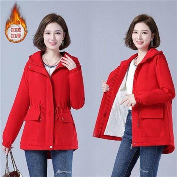 women's trench coats women windbreaker 2022 autumn fleece jacket loose hooded mid long overcoat zipper pocket female basic coat h153, Tan;black
women's trench coats women windbreaker 2022 autumn fleece jacket loose hooded mid long overcoat zipper pocket female basic coat h153, Tan;black
