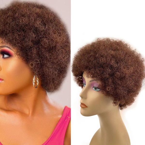 fans short afro wig human small curl mechanism fluffy real hair headgear, Black;brown
fans short afro wig human small curl mechanism fluffy real hair headgear, Black;brown