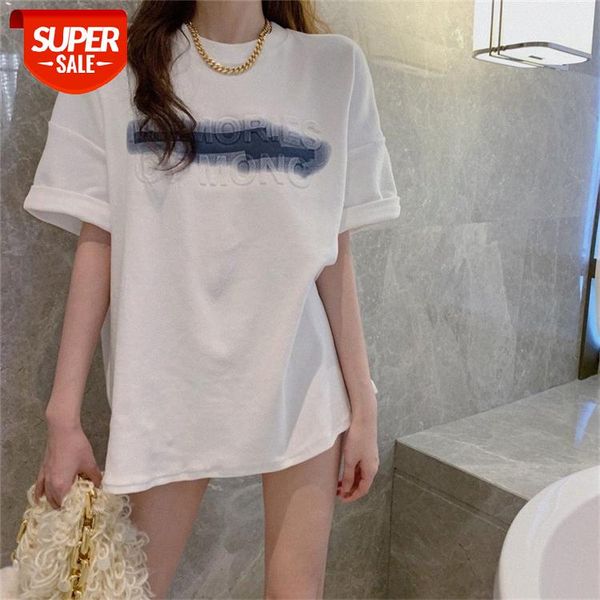white t-shirt women's mid-length loose korean style short-sleeved blouse, new printing inner base shirt #oo51
white t-shirt women's mid-length loose korean style short-sleeved blouse, new printing inner base shirt #oo51
