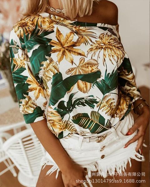 women's blouses & shirts print women 2021 fall long sleeve, White
