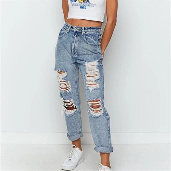 women's jeans women ripped button high waist pocket elastic hole boyfriend trousers slim stretch straight denim pants streetwear, Blue
women's jeans women ripped button high waist pocket elastic hole boyfriend trousers slim stretch straight denim pants streetwear, Blue