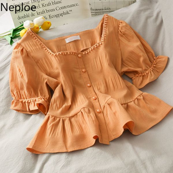 neploe summer chiffon shirts women ruffled square collar pearl white blouses vintage fashion casual slim blusas mujer 210422
neploe summer chiffon shirts women ruffled square collar pearl white blouses vintage fashion casual slim blusas mujer 210422