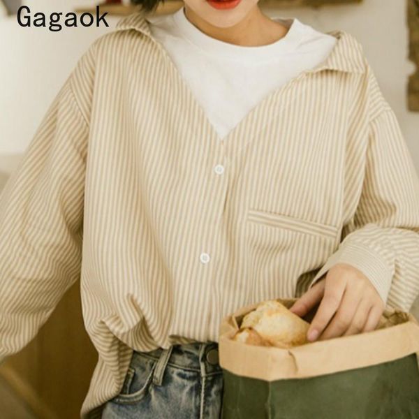 women's blouses & shirts gagaok office lady fashion women fake two shirt 2021 spring autumn striped o-neck full loose casual and k3865, White
women's blouses & shirts gagaok office lady fashion women fake two shirt 2021 spring autumn striped o-neck full loose casual and k3865, White