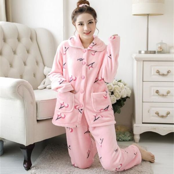 women's sleepwear fdfklak flannel winter pajamas women long sleeve thick sleepwear home clothing warm women's pijamas set print py, Black;red
women's sleepwear fdfklak flannel winter pajamas women long sleeve thick sleepwear home clothing warm women's pijamas set print py, Black;red